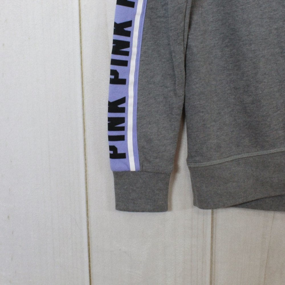Victoria Secret's Pink High Neck Half Zip Purple Gray Pullover Sweatshirt Size S - Picture 10 of 12
